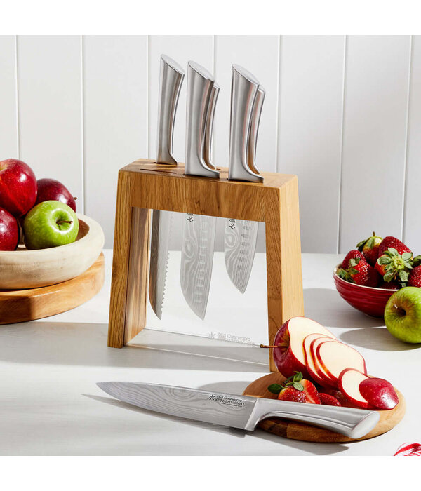 THE CUSTOM CHEF Cuisine::pro® Damashiro® Mizu Knife Block, 7 pieces - THE CUSTOM CHEF™