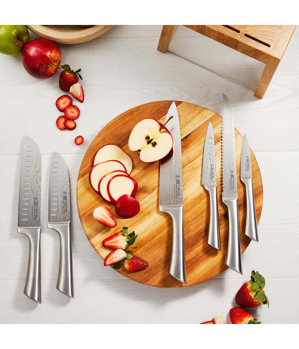 THE CUSTOM CHEF Cuisine::pro® Damashiro® Mizu Knife Block, 7 pieces - THE CUSTOM CHEF™
