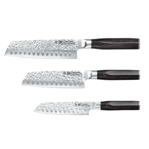 THE CUSTOM CHEF Cuisine::pro® Damashiro® EMPEROR Santoku Ensemble de 3 - THE CUSTOM CHEF™