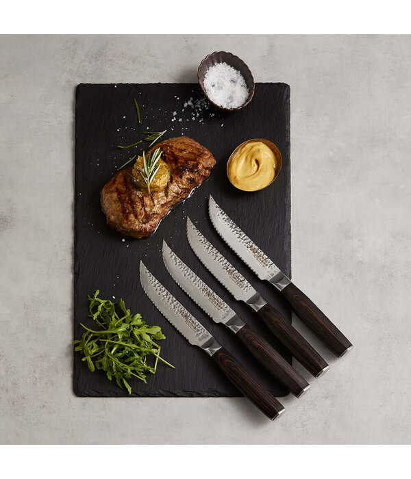 THE CUSTOM CHEF Cuisine::pro® Damashiro® EMPEROR Set of 4 Steak Knives 5" - THE CUSTOM CHEF™