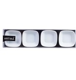 Artika White Mini Square Dishes, Set of 4