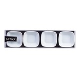 Artika White Mini Square Dishes, Set of 4