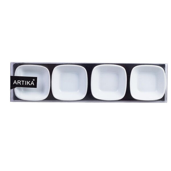 Artika White Mini Square Dishes, Set of 4