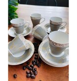 Tasses à espresso et soucoupes or 2.4 oz, ens/6 de Artika