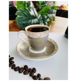 Tasses à espresso et soucoupes or 2.4 oz, ens/6 de Artika