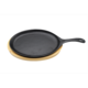Artika Oval Cast Iron Skillet with Wooden Board