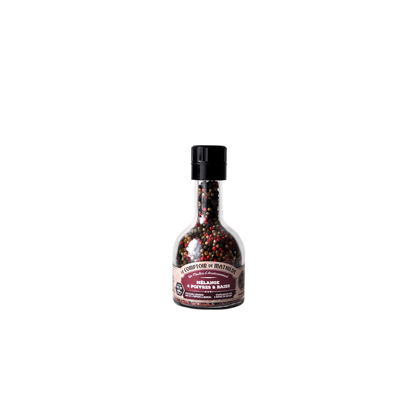 Épices à moulin 4 poivres et baies 125g Le Comptoir de Mathilde