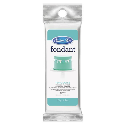 Satin Ice Fondant à Rouler Vanille Turquoise 125g de Satin Ice