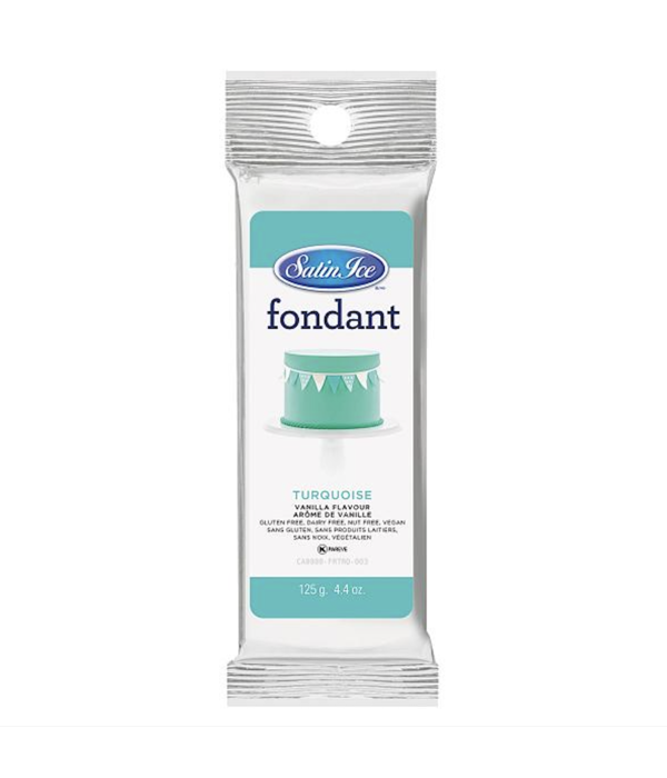 Satin Ice Fondant à Rouler Vanille Turquoise 125g de Satin Ice