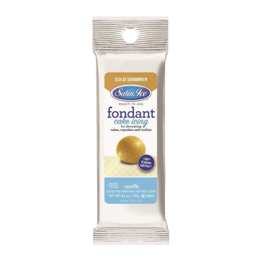 Satin Ice Fondant à Rouler Éclat d'Or 125g de Satin Ice