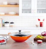 Le Creuset Wok avec couvercle en vitre Flamme, 4.8L Le Creuset