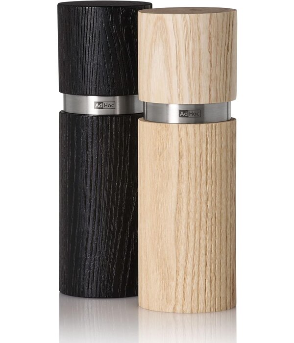 AdHoc "Textura" 15cm Wood Pepper and Salt Mill Set
