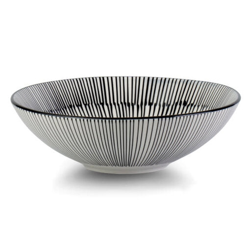 Brilliant Bol à rayures larges noir et blanc, 21 cm de Brillant