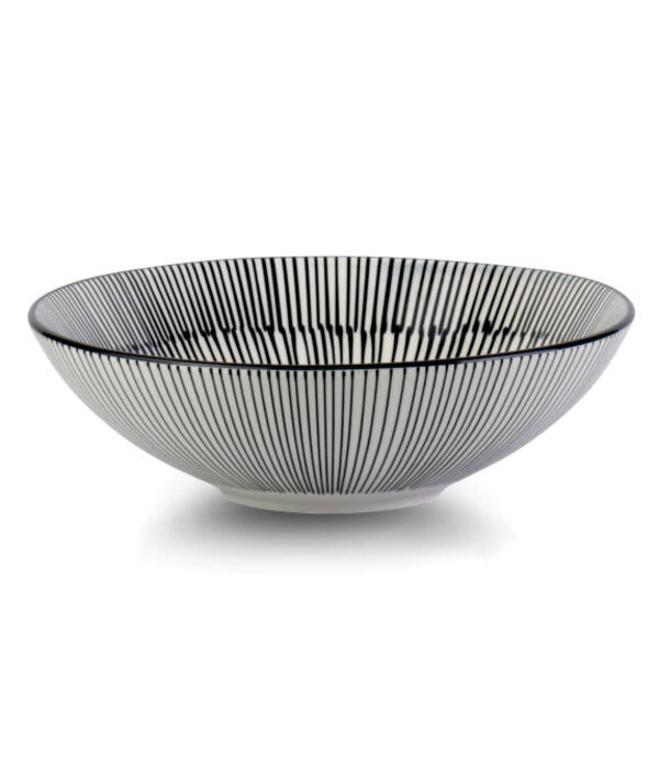 Brilliant Bol à rayures larges noir et blanc, 21 cm de Brillant