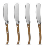 Brilliant Couteau à Beurre Laguiole avec Manche en Bois Naturel, Ens/4 de Brilliant