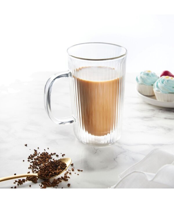 Brilliant Brilliant Double Wall Stripe Mug 350ml, Set of 2