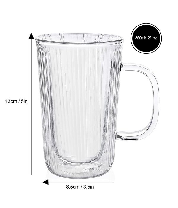 Brilliant Tasse à rayures à double paroi 350ml, ens/2 de Brillant