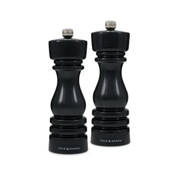 Cole & Mason "London" Black Salt & Pepper Mills, 18 cm, Set of 2