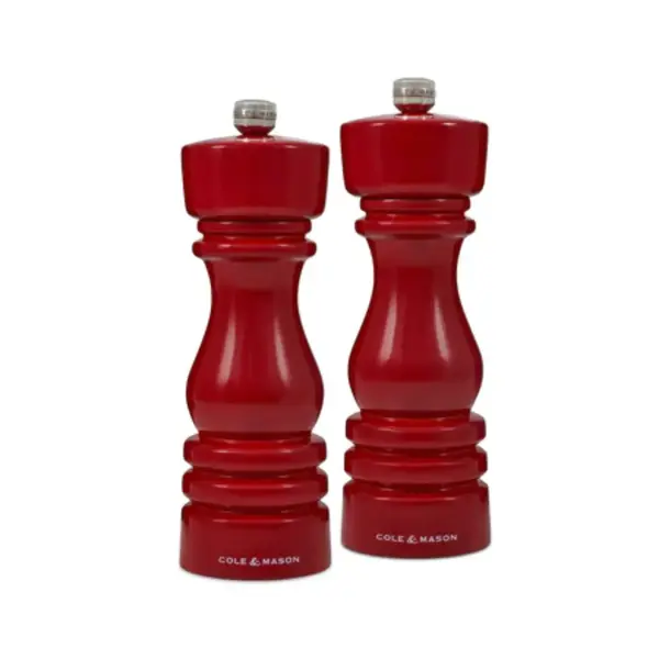 Cole & Mason "London" Red Salt & Pepper Mills, 18 cm, Set of 2