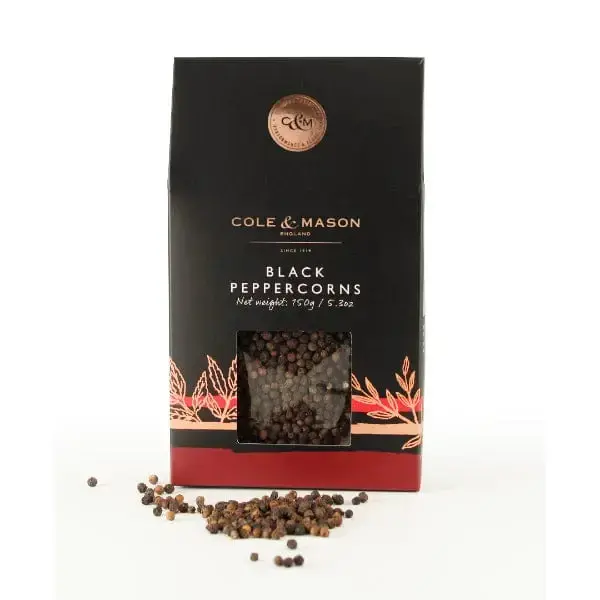 Cole & Mason Black Peppercorns, 150g