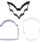 Wilton Ensemble d'emporte-pièces chauve-souris, crâne et pierre tombale, ens/3 de Wilton