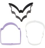 Wilton Wilton Halloween Bat Skull Tombstone Cookie Cutter Set, set of 3
