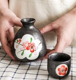 Red Plum Ceramics Sake Set, 3 Pieces