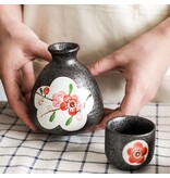 Red Plum Ceramics Sake Set, 3 Pieces