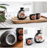 Red Plum Ceramics Sake Set, 3 Pieces