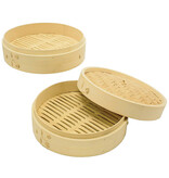 8" Bamboo Steamer with 2 Tiers and Lid