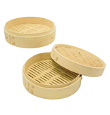 8" Bamboo Steamer with 2 Tiers and Lid