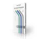 Final Touch Reusable Glass Straws 20 cm Cold Colors, Set of 4