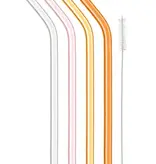 Final Touch Final Touch Reusable Glass Straws 20 cm in Warm Colors, Set of 4