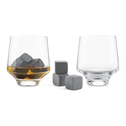 Final Touch Final Touch Set of 2 Glasses and 6 Whisky Stones 450ml