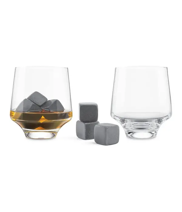 Final Touch Final Touch Set of 2 Glasses and 6 Whisky Stones 450ml