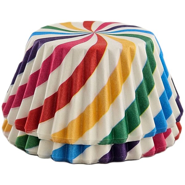 Fox Run Colorful Pinwheel Bake Cup, Set of 50