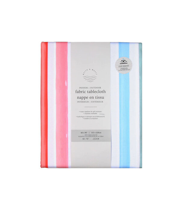 Harman Harman Water Color Stripes Table Cloth 60 x 90"
