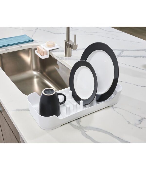 iDesign Égouttoir à vaisselle en plastique blanc, petit de iDesign