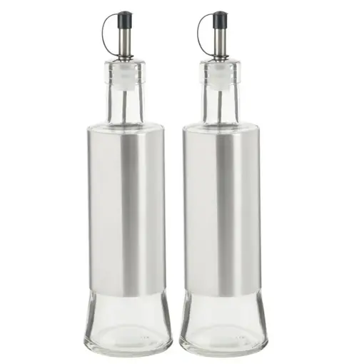Bouteilles pour huile/vinaigre en inox, ens/2 de Trudeau