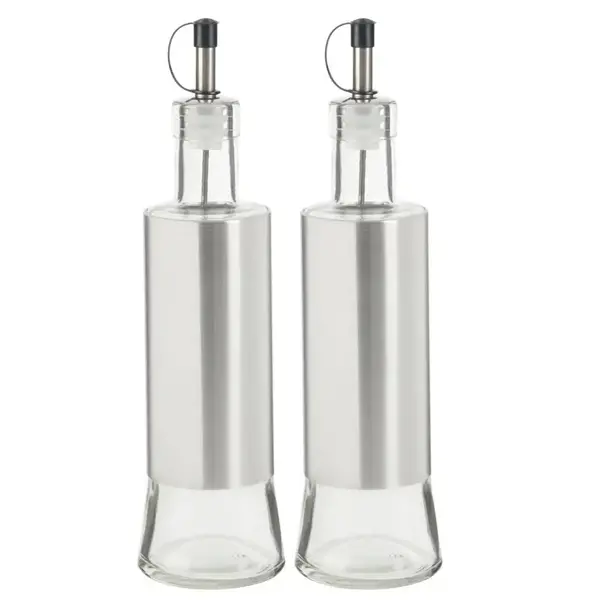 Bouteilles pour huile/vinaigre en inox, ens/2 de Trudeau