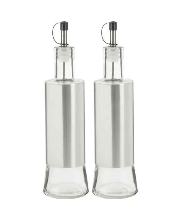 Bouteilles pour huile/vinaigre en inox, ens/2 de Trudeau