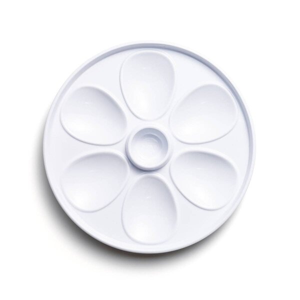 Outset Oyster Tray, 6 Slots and Condiment Cup