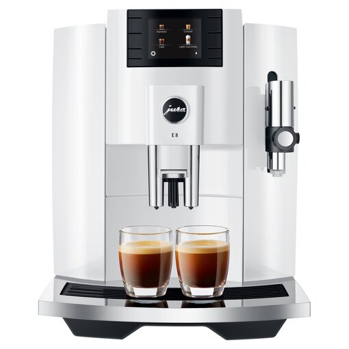Jura Jura E8 Automatic Espresso Machine, Piano White