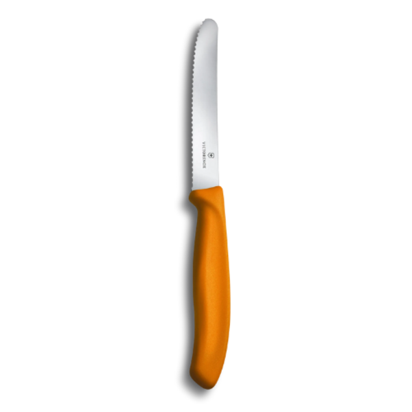 Couteau dentelé à tomates "Swiss Classic" 11 cm, orange de Victorinox