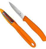 Victorinox Ensemble couteau d'office 8 cm et éplucheur orange de Victorinox