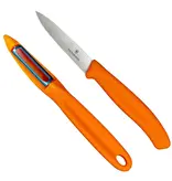 Victorinox Ensemble couteau d'office 8 cm et éplucheur orange de Victorinox