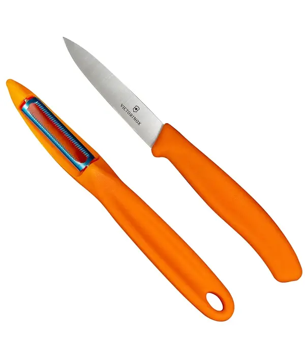 Victorinox Ensemble couteau d'office 8 cm et éplucheur orange de Victorinox