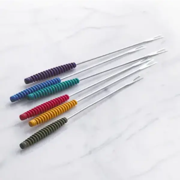 Trudeau Fondue Forks with Silicone Handles, Set of 6