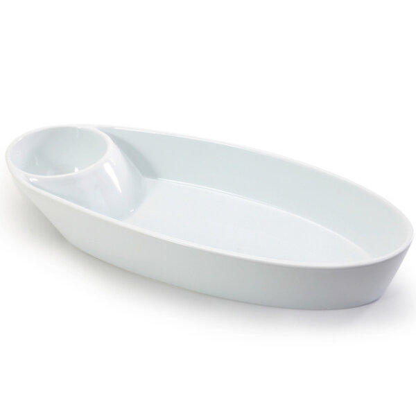 Assiette à crudités ovale blanc de BIA