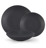 Mesa Ensembles de vaisselle en grès "Granito" noir, 12 pièces de Mesa Ceramics